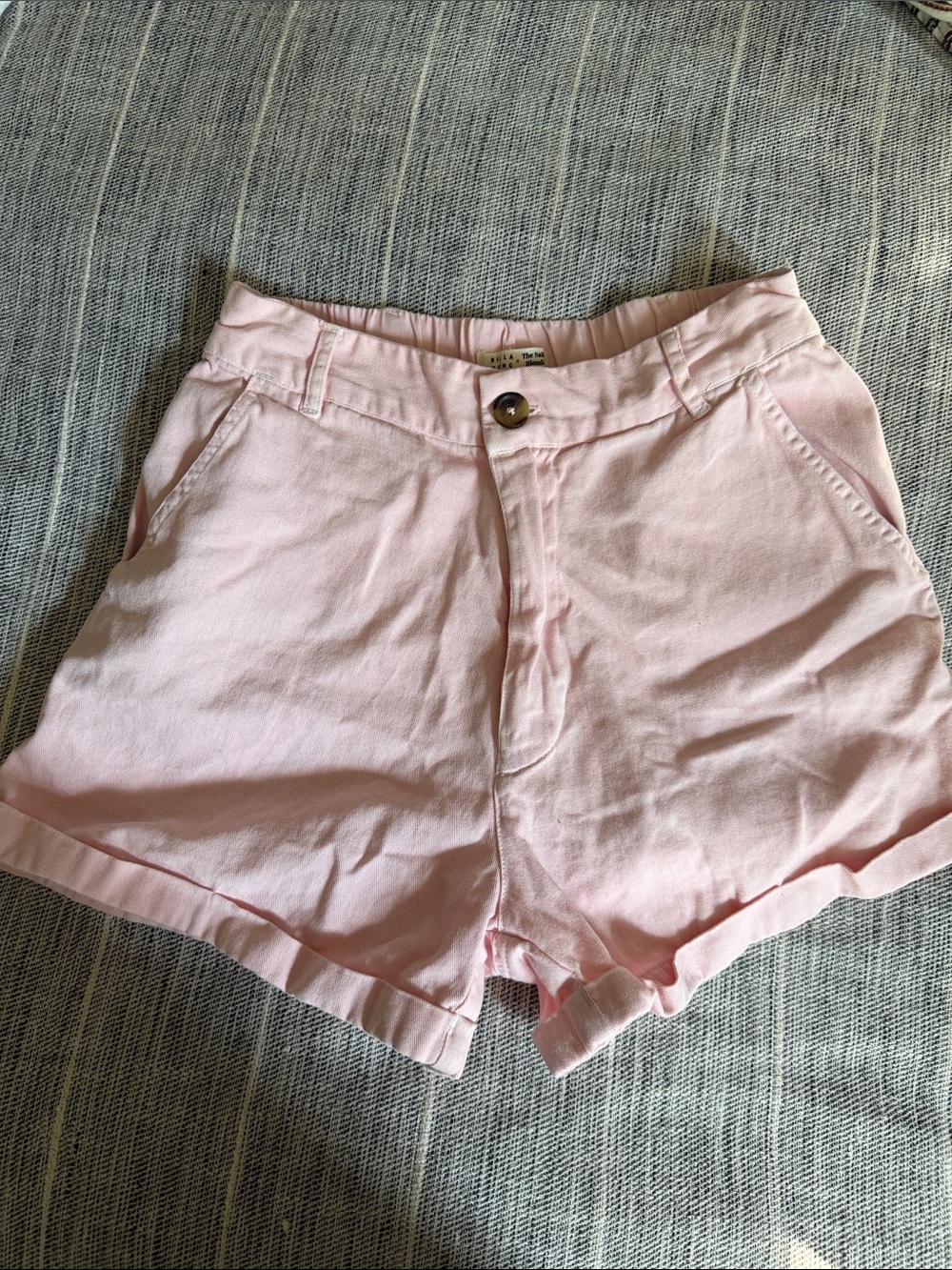 Billabong Light Pink High-Waist Cotton Shorts